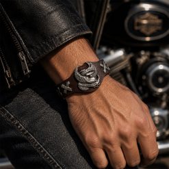 Freedom & Faith Genuine Leather Biker Bracelet | Secure Checkout | Tracked Shipping | 7-Day Easy Returns - Image 3