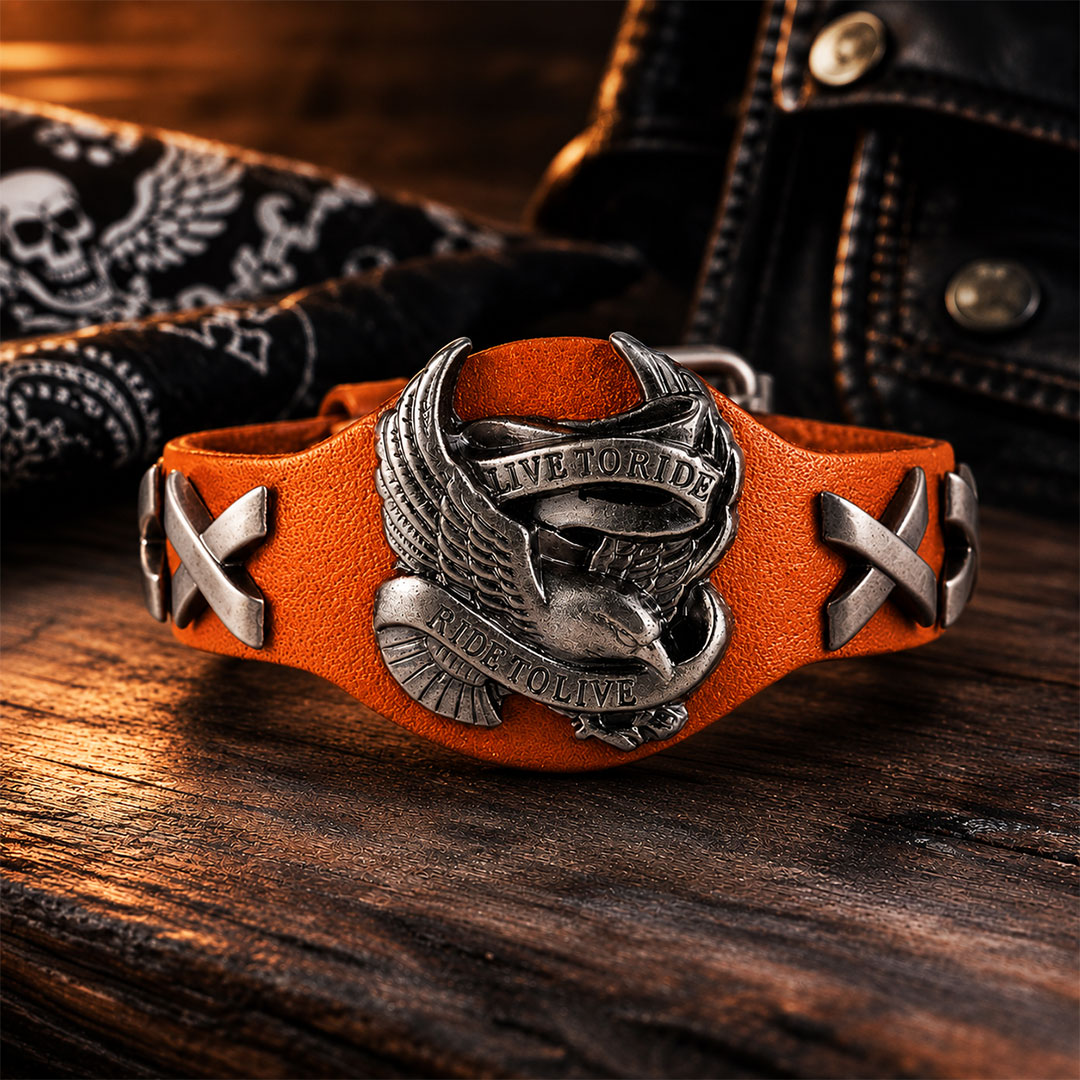Freedom & Faith Genuine Leather Biker Bracelet | Secure Checkout | Tracked Shipping | 7-Day Easy Returns - Image 8