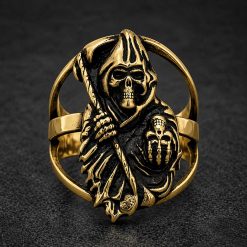 Sons of Anarchy Grim Reaper Stainless Steel Ring | Biker Reaper Scythe Band | Secure Checkout | Tracked Shipping | 7-Day Easy Returns