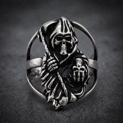 Sons of Anarchy Grim Reaper Stainless Steel Ring | Biker Reaper Scythe Band | Secure Checkout | Tracked Shipping | 7-Day Easy Returns - Image 3